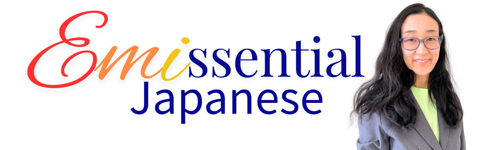 Emissential Japanese logo with portrait of Emi